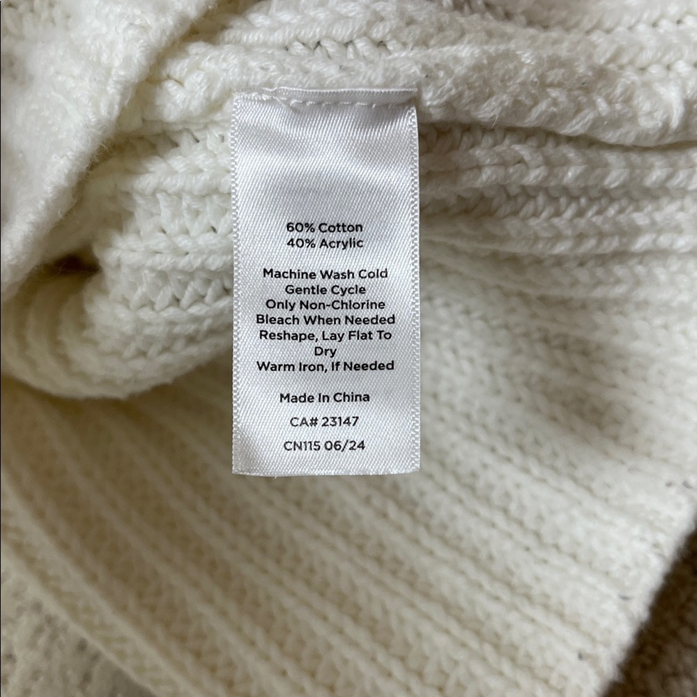 Haven Well Within cream Cowl Neck/ half zip Sweater, women’s size M - Picture 4 of 4